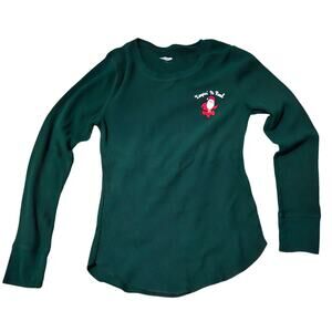 Old Navy Santa Claus Keepin It Real Jade Green Thermal Womens Size Large